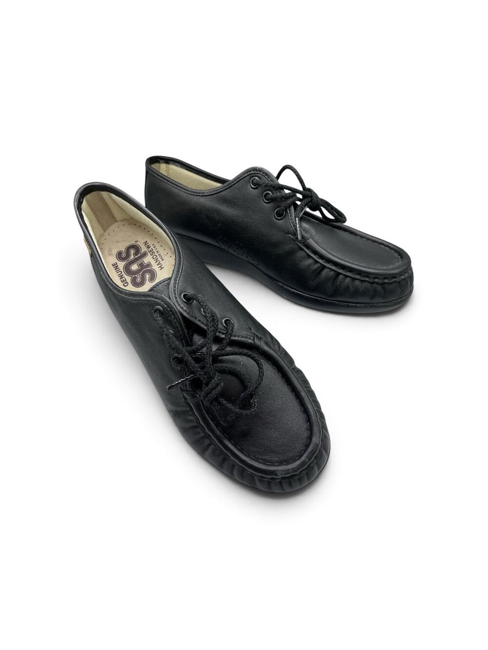 San Antonio Shoemakers SAS Black Lace Up Loafer Shoes 8M New In Box Comfort